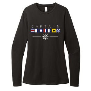 NAUTICAL FLAG BOAT CAPTAIN Womens CVC Long Sleeve Shirt