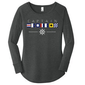 NAUTICAL FLAG BOAT CAPTAIN Women's Perfect Tri Tunic Long Sleeve Shirt