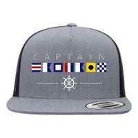 NAUTICAL FLAG BOAT CAPTAIN Flat Bill Trucker Hat