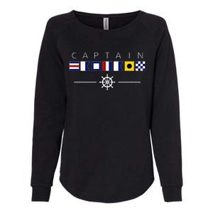 NAUTICAL FLAG BOAT CAPTAIN Womens California Wash Sweatshirt