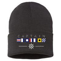 NAUTICAL FLAG BOAT CAPTAIN Sustainable Knit Beanie