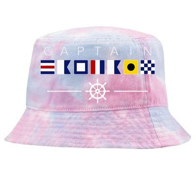 NAUTICAL FLAG BOAT CAPTAIN Tie-Dyed Bucket Hat