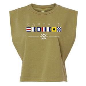 NAUTICAL FLAG BOAT CAPTAIN Garment-Dyed Women's Muscle Tee