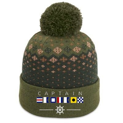 NAUTICAL FLAG BOAT CAPTAIN The Baniff Cuffed Pom Beanie