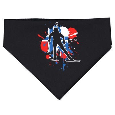 Norway Flag Biathlonist Norwegian Biathlon USA-Made Doggie Bandana