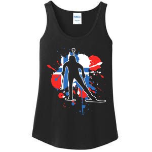 Norway Flag Biathlonist Norwegian Biathlon Ladies Essential Tank