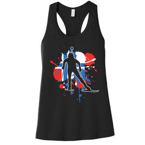 Norway Flag Biathlonist Norwegian Biathlon Women's Racerback Tank