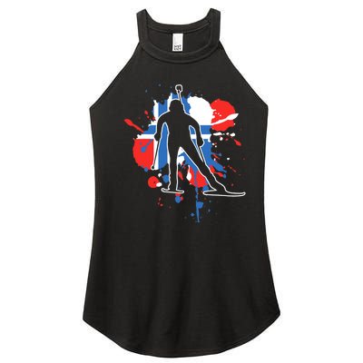 Norway Flag Biathlonist Norwegian Biathlon Women's Perfect Tri Rocker Tank