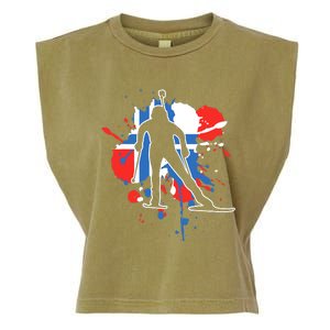 Norway Flag Biathlonist Norwegian Biathlon Garment-Dyed Women's Muscle Tee