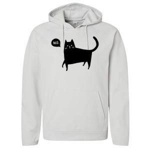 No Funny Black Cat Performance Fleece Hoodie