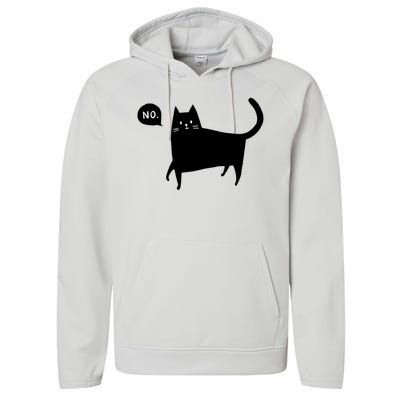 No Funny Black Cat Performance Fleece Hoodie