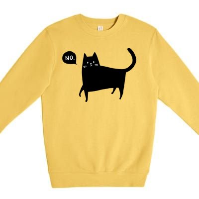 No Funny Black Cat Premium Crewneck Sweatshirt