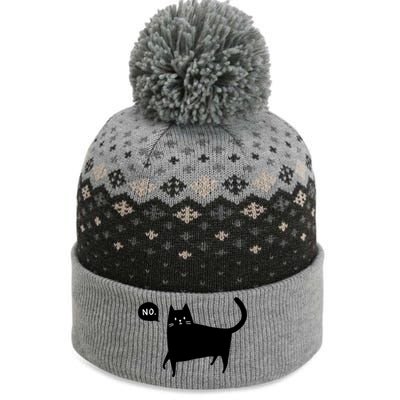 No Funny Black Cat The Baniff Cuffed Pom Beanie