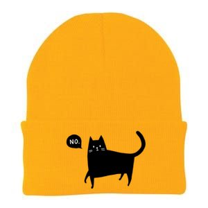 No Funny Black Cat Knit Cap Winter Beanie