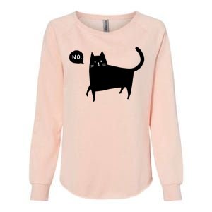 No Funny Black Cat Womens California Wash Sweatshirt