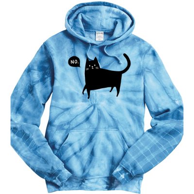 No Funny Black Cat Tie Dye Hoodie