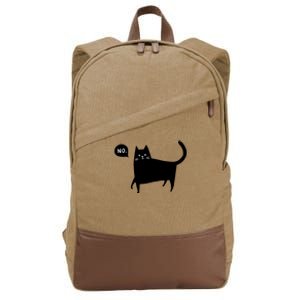 No Funny Black Cat Cotton Canvas Backpack