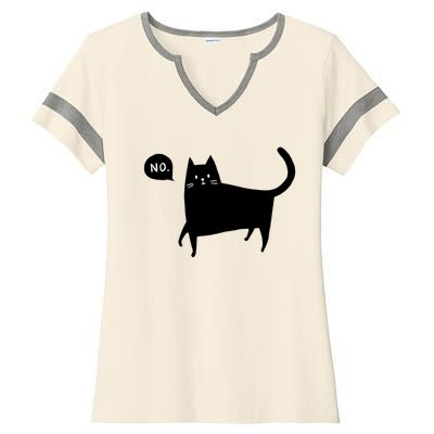 No Funny Black Cat Ladies Halftime Notch Neck Tee