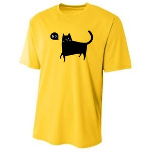 No Funny Black Cat Youth Performance Sprint T-Shirt