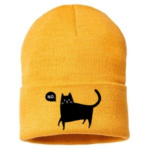 No Funny Black Cat Sustainable Knit Beanie