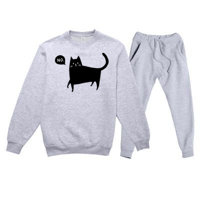 No Funny Black Cat Premium Crewneck Sweatsuit Set