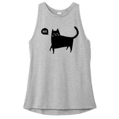 No Funny Black Cat Ladies PosiCharge Tri-Blend Wicking Tank