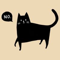 No Funny Black Cat Drawstring Bag