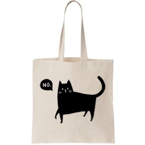 No Funny Black Cat Tote Bag