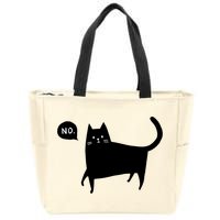 No Funny Black Cat Zip Tote Bag