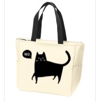 No Funny Black Cat Zip Tote Bag