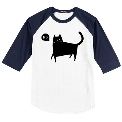 No Funny Black Cat Baseball Sleeve Shirt