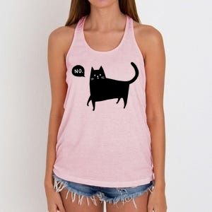 No Funny Black Cat Women's Knotted Racerback Tank