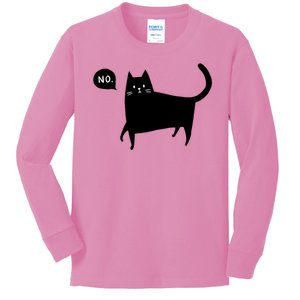 No Funny Black Cat Kids Long Sleeve Shirt