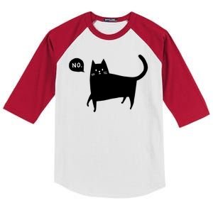 No Funny Black Cat Kids Colorblock Raglan Jersey