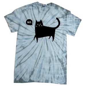 No Funny Black Cat Tie-Dye T-Shirt