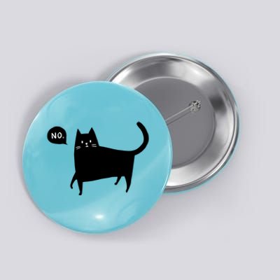 No Funny Black Cat Button