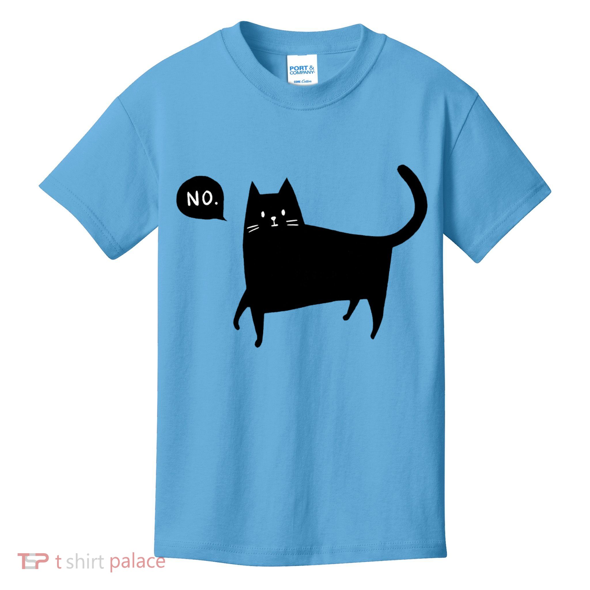 No Funny Black Cat Kids T-Shirt