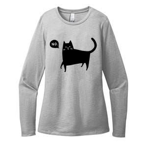 No Funny Black Cat Womens CVC Long Sleeve Shirt