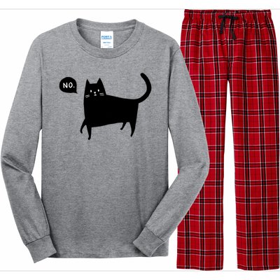 No Funny Black Cat Long Sleeve Pajama Set