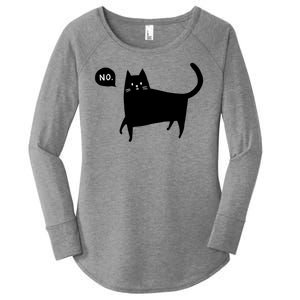 No Funny Black Cat Women's Perfect Tri Tunic Long Sleeve Shirt