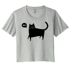 No Funny Black Cat Women's Crop Top Tee