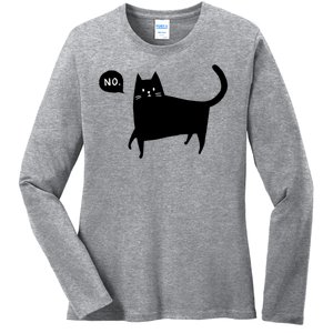 No Funny Black Cat Ladies Long Sleeve Shirt