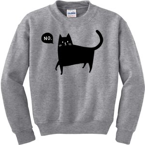 No Funny Black Cat Kids Sweatshirt