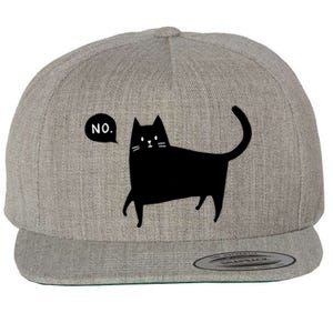 No Funny Black Cat Wool Snapback Cap