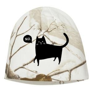 No Funny Black Cat Kati - Camo Knit Beanie