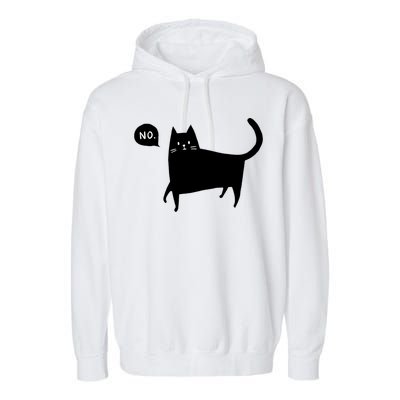 No Funny Black Cat Garment-Dyed Fleece Hoodie