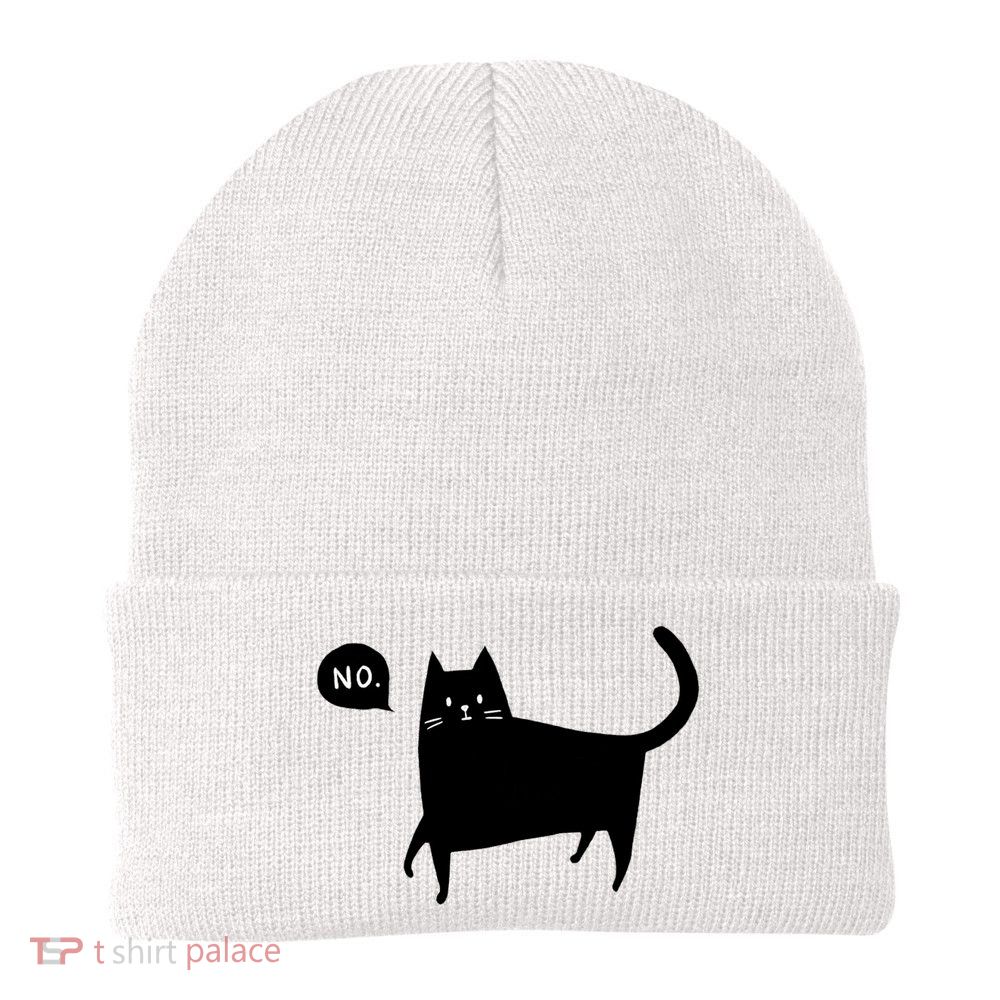 No Funny Black Cat Beanie