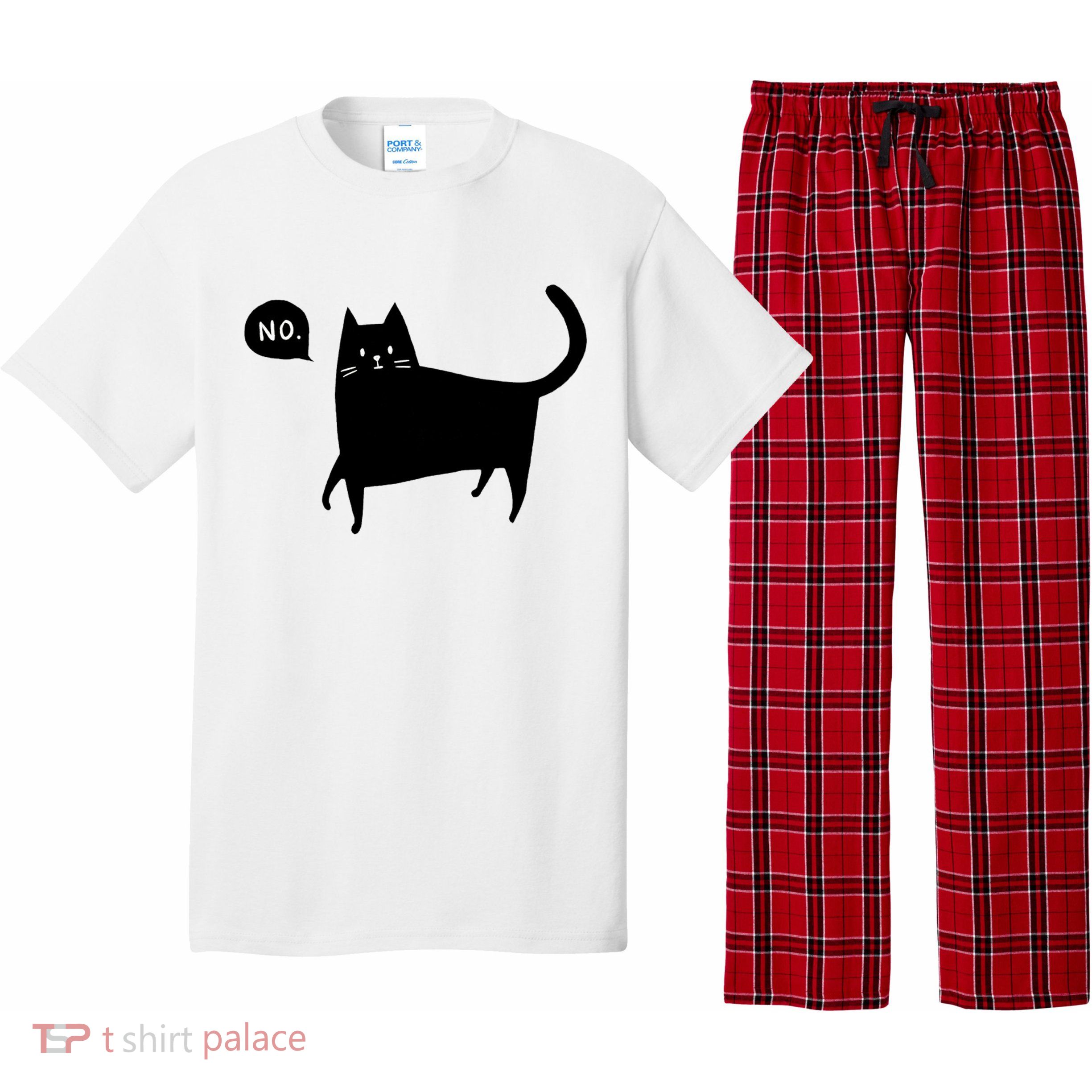 No Funny Black Cat Pajama Set
