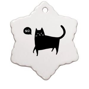 No Funny Black Cat Ceramic Star Ornament