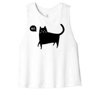 No Funny Black Cat Women's Racerback Cropped Tank